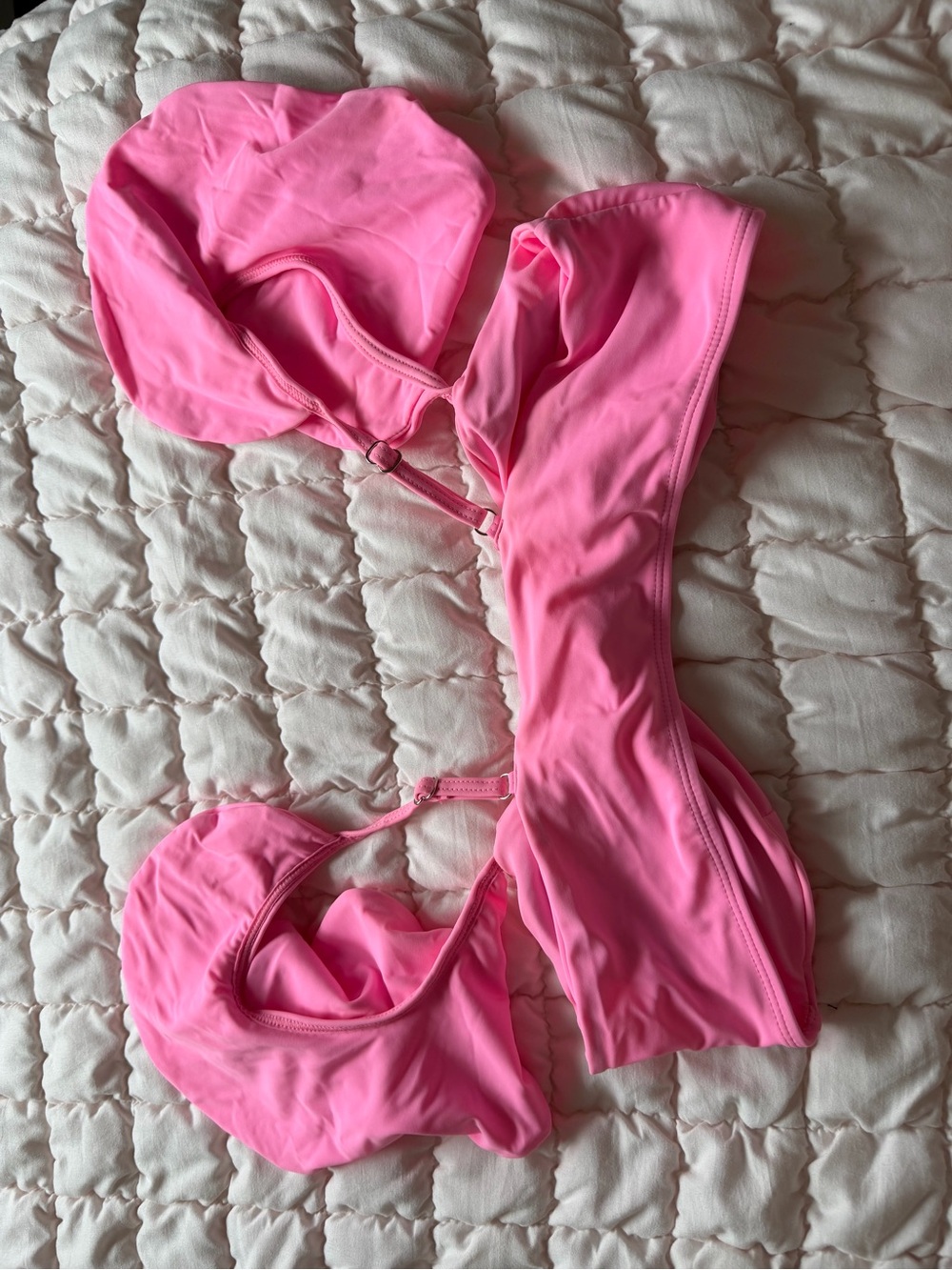 Pink Ruffle Strap Bikini Top - Picture 2 of 3
